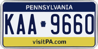 PA license plate KAA9660