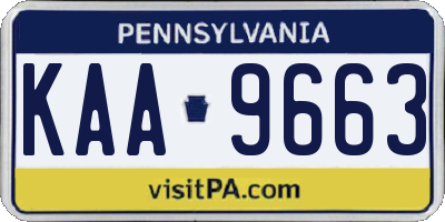 PA license plate KAA9663