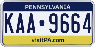 PA license plate KAA9664
