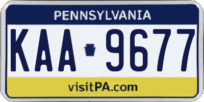 PA license plate KAA9677