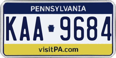 PA license plate KAA9684