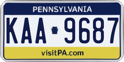 PA license plate KAA9687