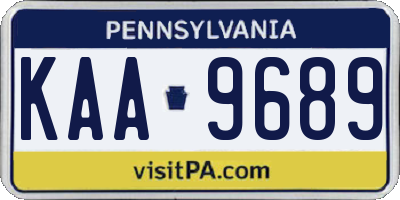 PA license plate KAA9689