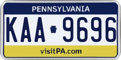 PA license plate KAA9696