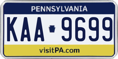 PA license plate KAA9699