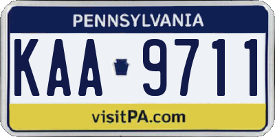 PA license plate KAA9711