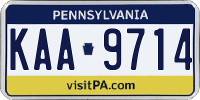 PA license plate KAA9714