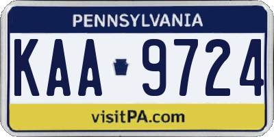 PA license plate KAA9724
