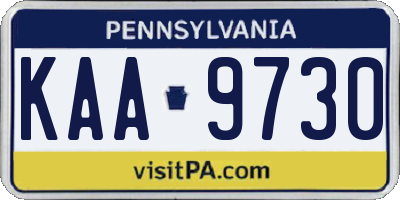 PA license plate KAA9730