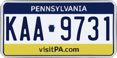 PA license plate KAA9731