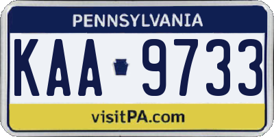 PA license plate KAA9733
