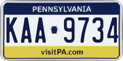 PA license plate KAA9734