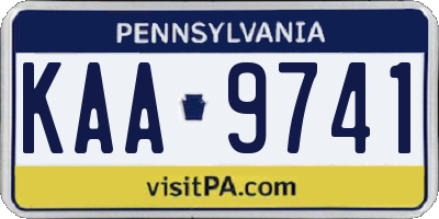 PA license plate KAA9741