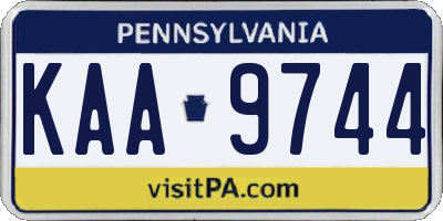 PA license plate KAA9744