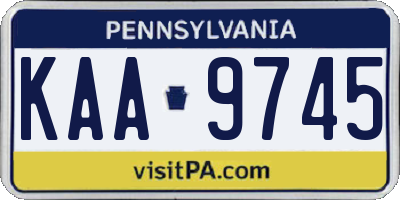 PA license plate KAA9745