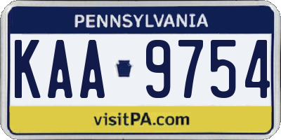 PA license plate KAA9754