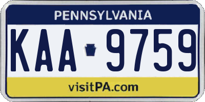 PA license plate KAA9759