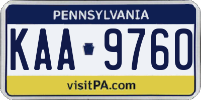 PA license plate KAA9760