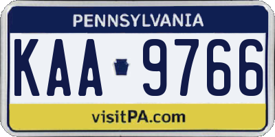 PA license plate KAA9766