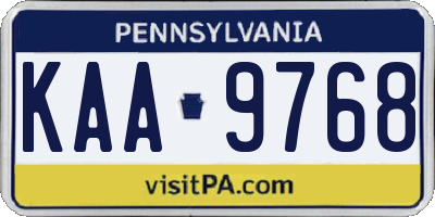 PA license plate KAA9768
