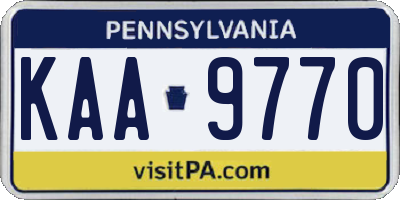 PA license plate KAA9770