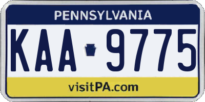 PA license plate KAA9775