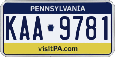 PA license plate KAA9781