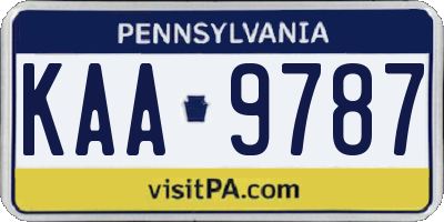 PA license plate KAA9787