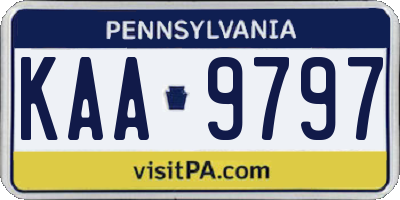 PA license plate KAA9797