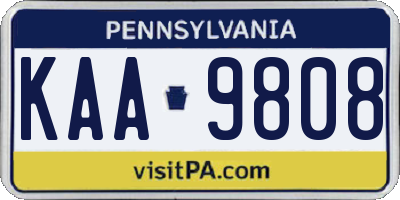 PA license plate KAA9808