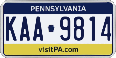 PA license plate KAA9814