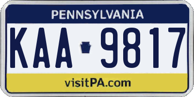 PA license plate KAA9817