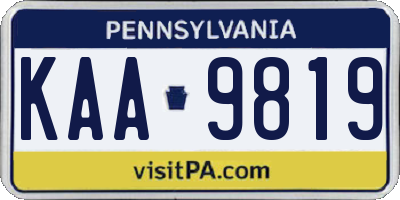 PA license plate KAA9819