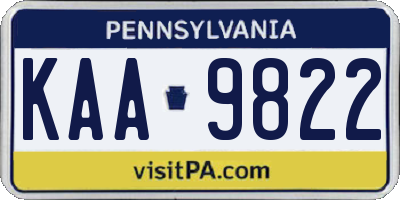 PA license plate KAA9822