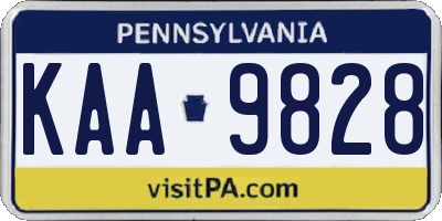 PA license plate KAA9828