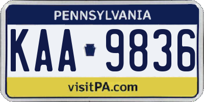 PA license plate KAA9836