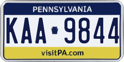 PA license plate KAA9844