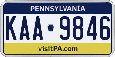 PA license plate KAA9846