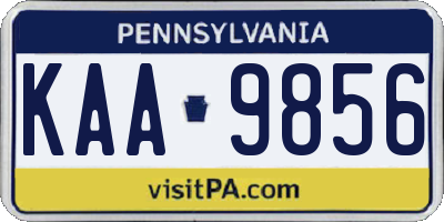 PA license plate KAA9856
