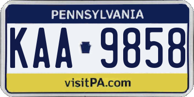 PA license plate KAA9858