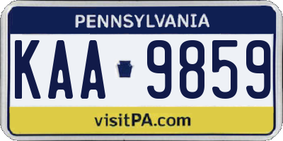 PA license plate KAA9859