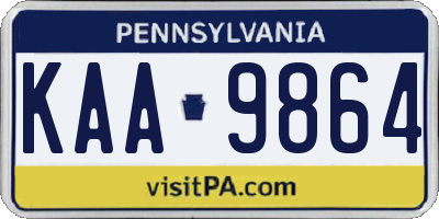 PA license plate KAA9864