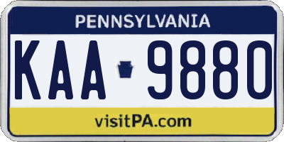 PA license plate KAA9880