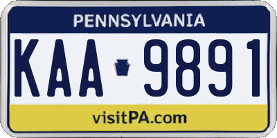 PA license plate KAA9891