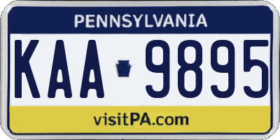 PA license plate KAA9895
