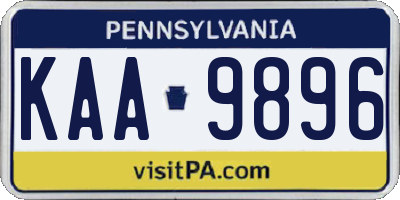 PA license plate KAA9896