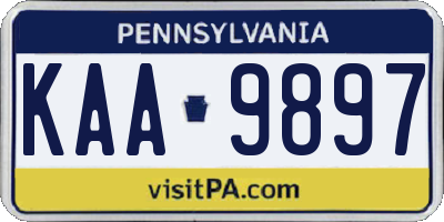 PA license plate KAA9897