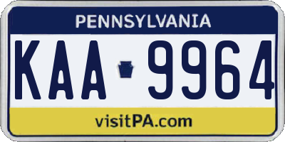 PA license plate KAA9964
