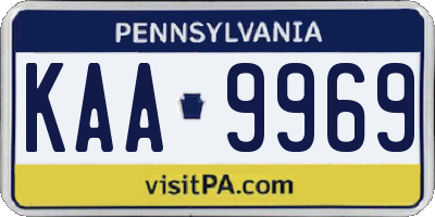 PA license plate KAA9969