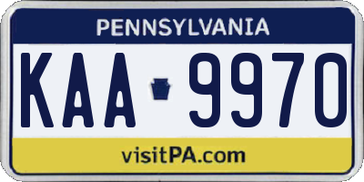 PA license plate KAA9970